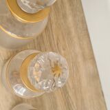Lot 6 precious old glass bottles with Art Deco gilding La Samaritaine / vintage