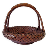 Panier japonais Ikebana en bambou tressé, 1960