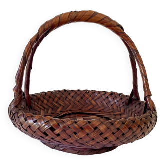 Japanese Ikebana basket, woven bamboo, 1960