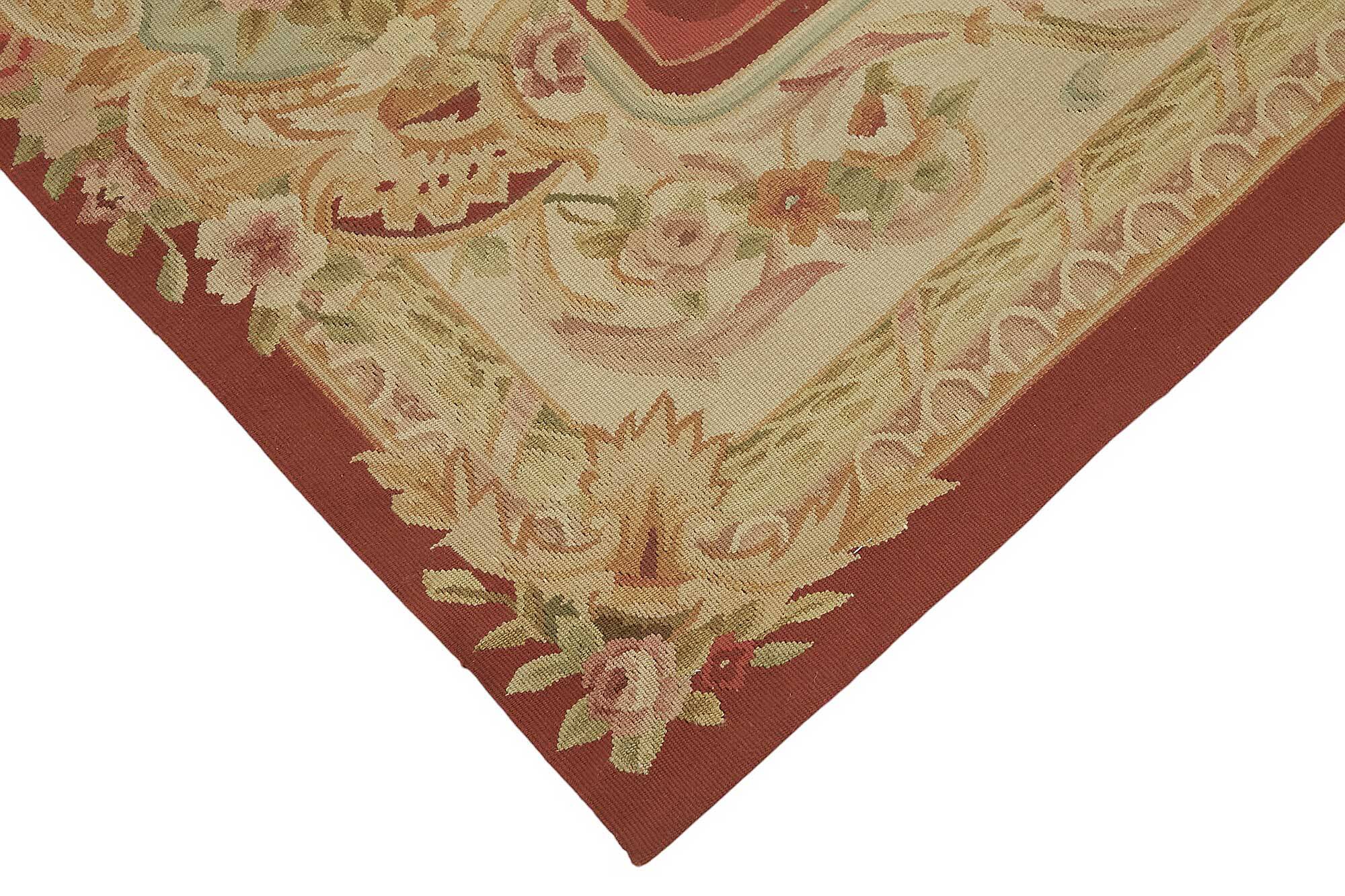 Handmade European Vintage Aubusson Kilim 92 cm x 152 cm