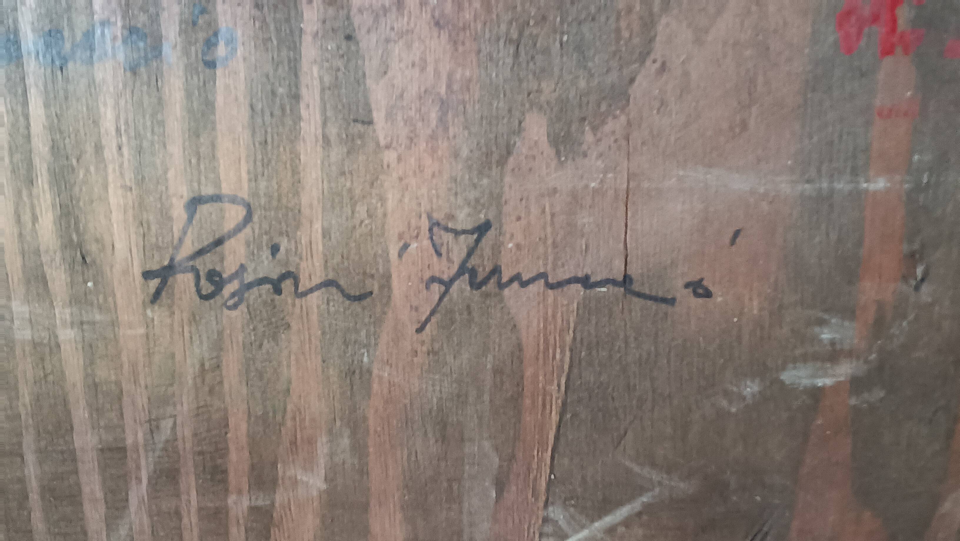 Peinture de paysage Arnaccio Pise années 1950 Ferruccio Rosini (Livourne 1932-2021)