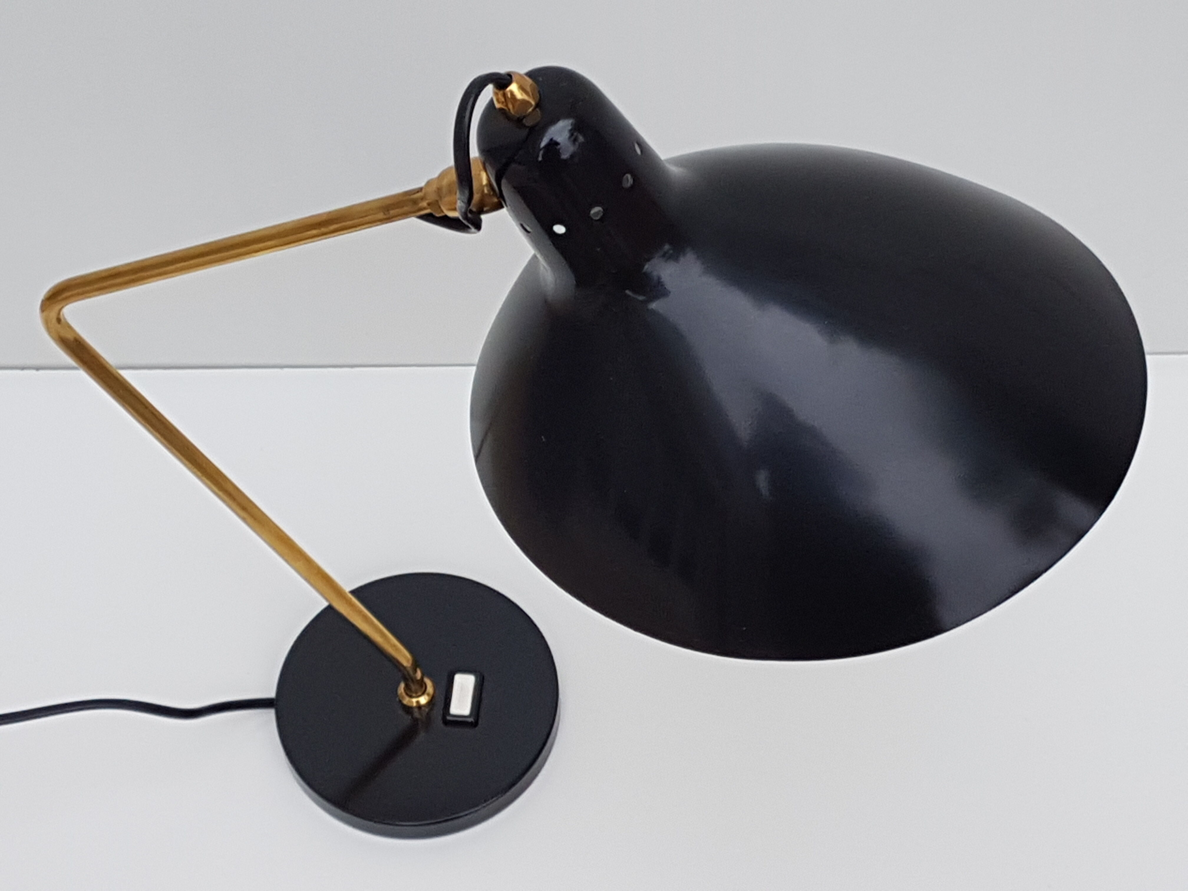 Black office vintage lamp by Jean Boris Lacroix - 1965