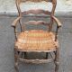 19th century Louis XV style office chair in solid wood and rattan