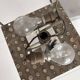 1970s metal lamp with glass rods