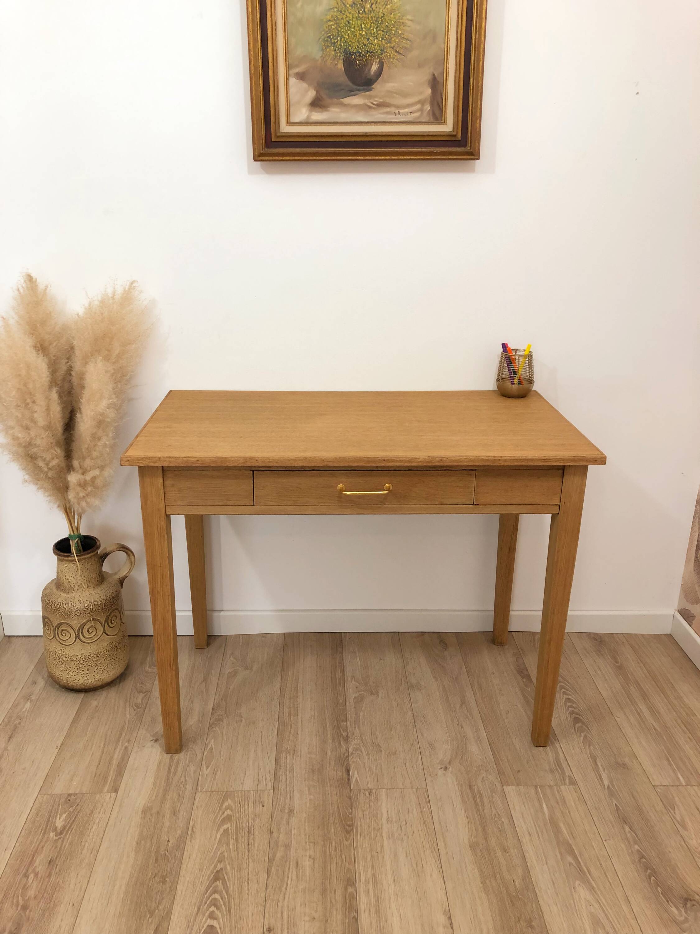 Vintage desk, in solid oak