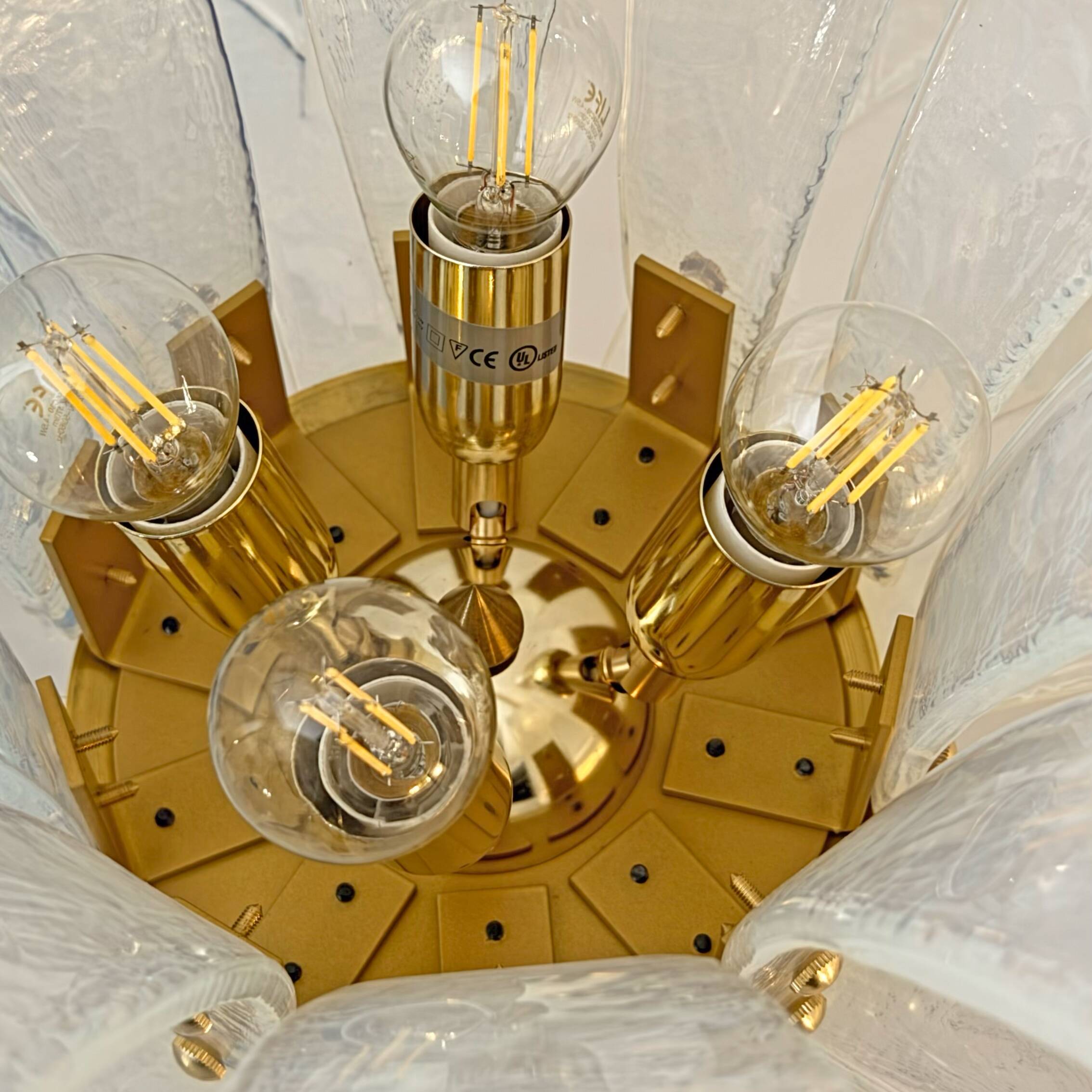 Lampe sur pied en verre de Murano en forme de palmier irisé