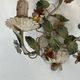 Pair of Wall Lights with Floral Basket in Painted Sheet Metal. Italian Work. Circa 19.