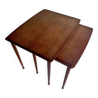 2 Scandinavian Nesting Tables, Teak