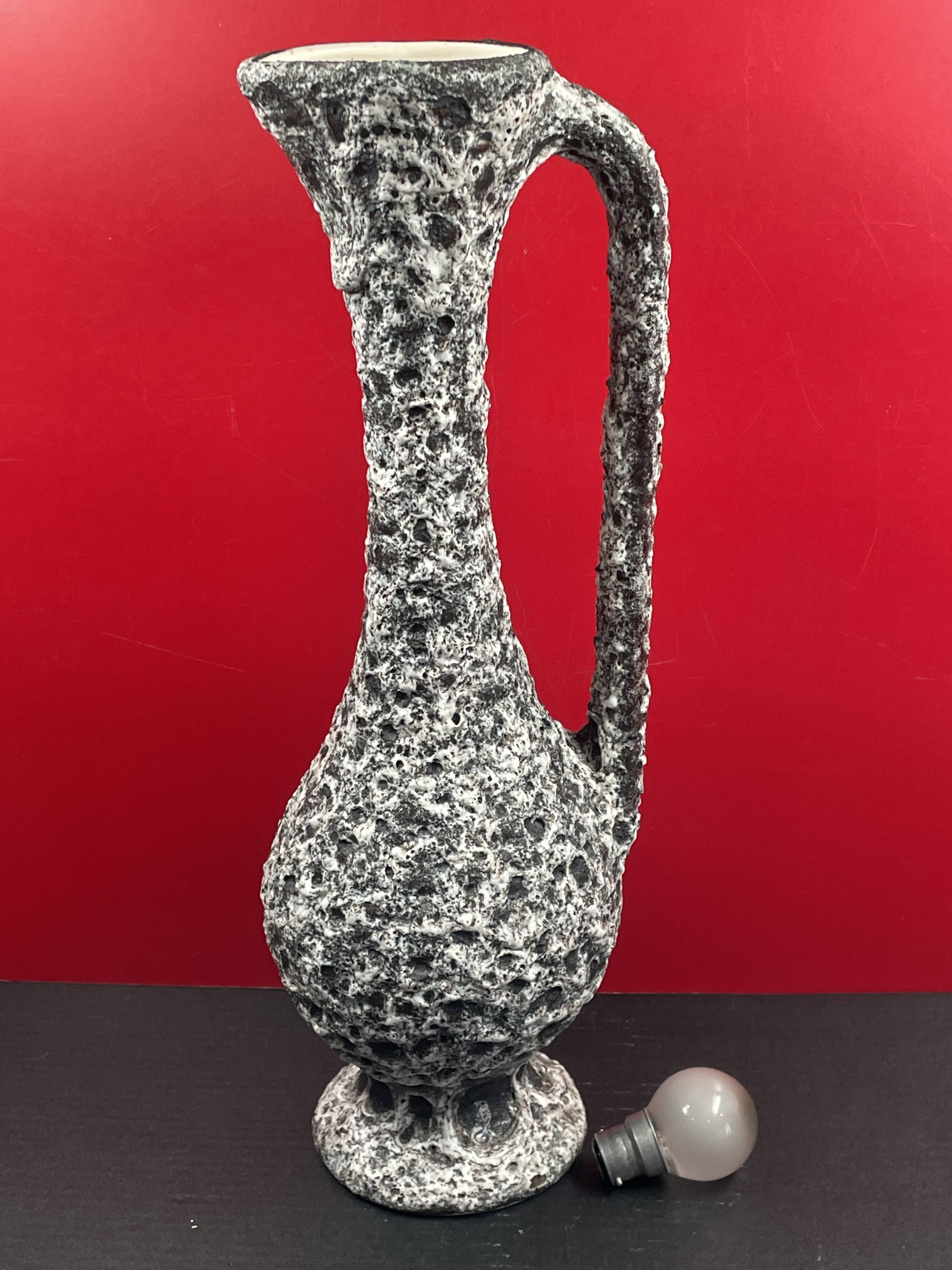 Large ceramic jar Fat Lava Vallauris 60s/70s - H: 45 cm