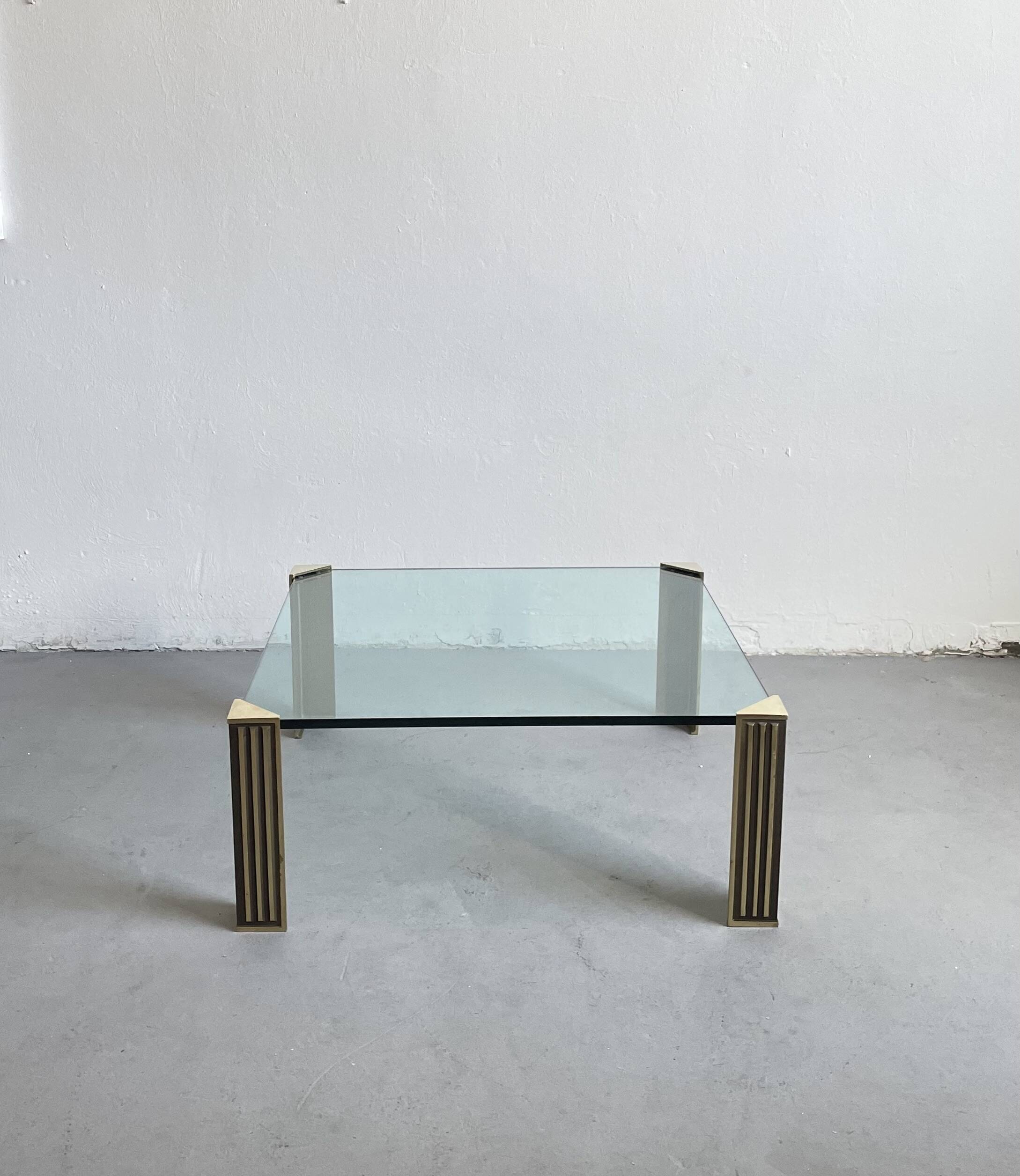 Vintage 1970s Peter Ghyzcy Brass Coffee Table