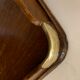 Plateau de service ancien en bois et laiton 61 x 38 cm