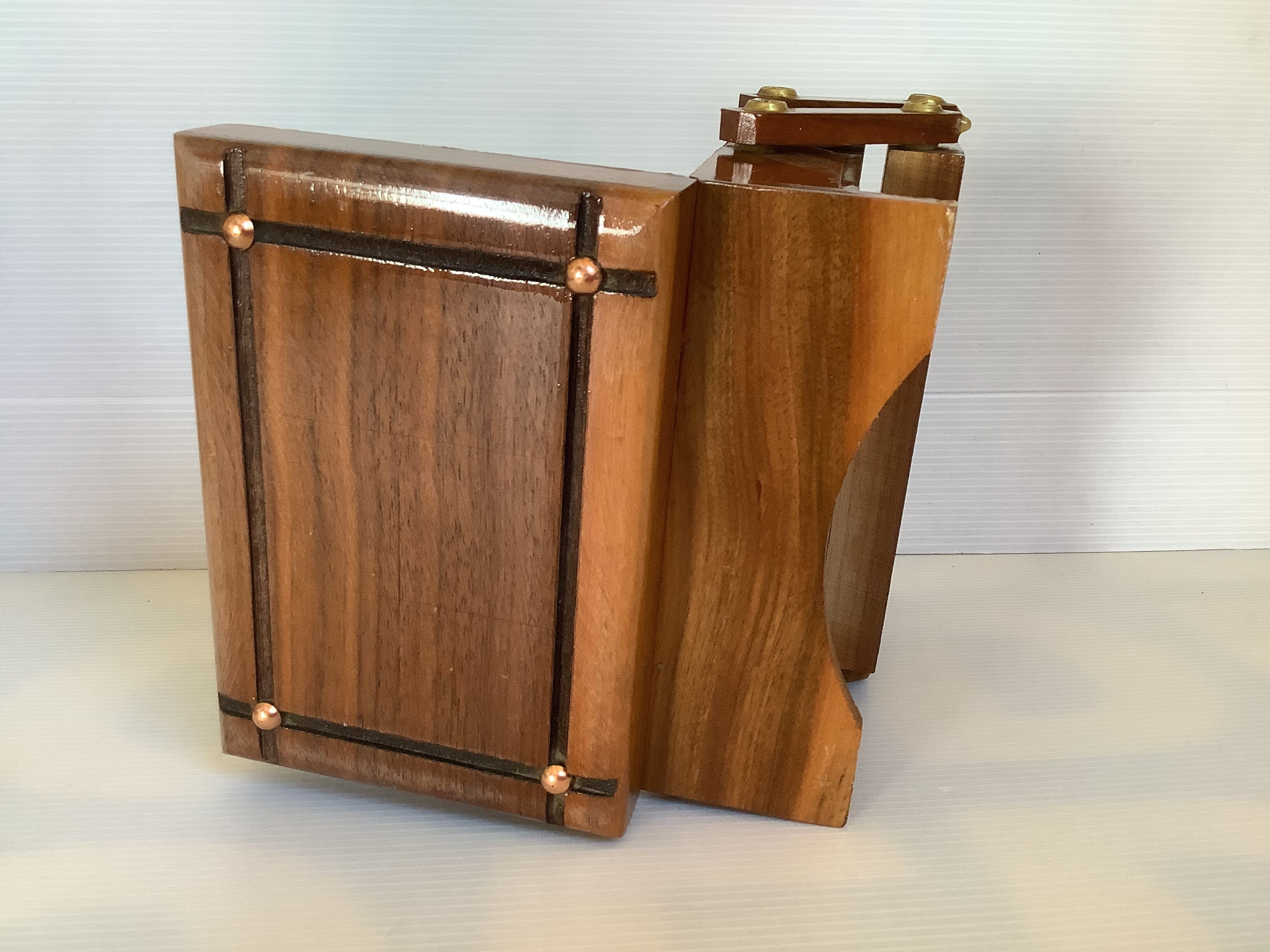 Old wooden cigarette box and ashtray