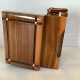 Old wooden cigarette box and ashtray