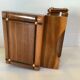 Old wooden cigarette box and ashtray