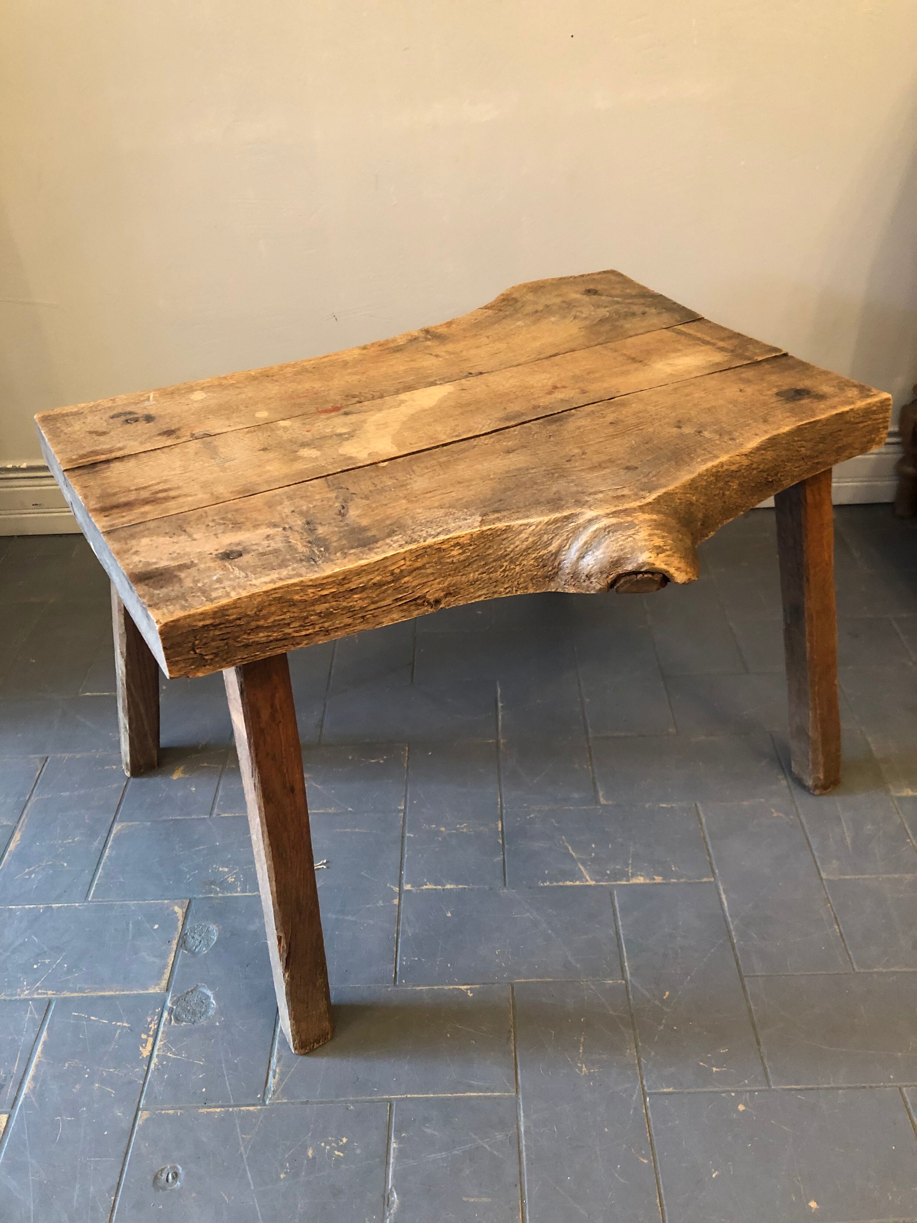 Brutalist oak coffee table