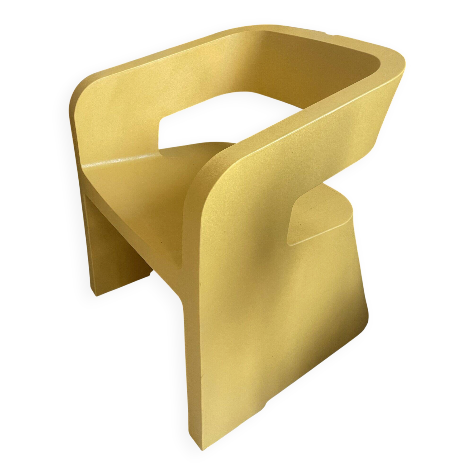 Orange-yellow designer armchair