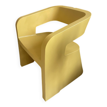 Orange-yellow designer armchair