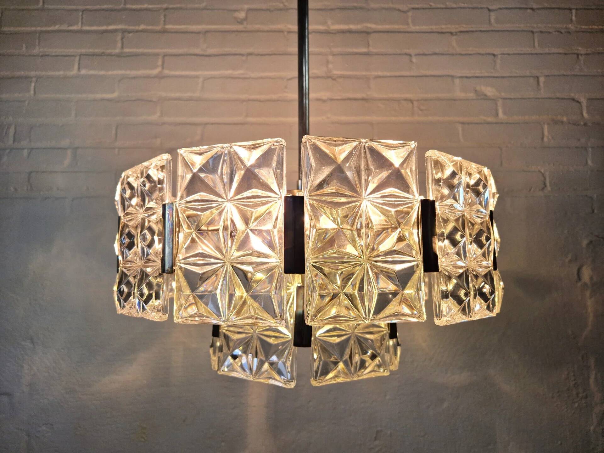Vintage Hillebrand crystal chandelier, 1960s