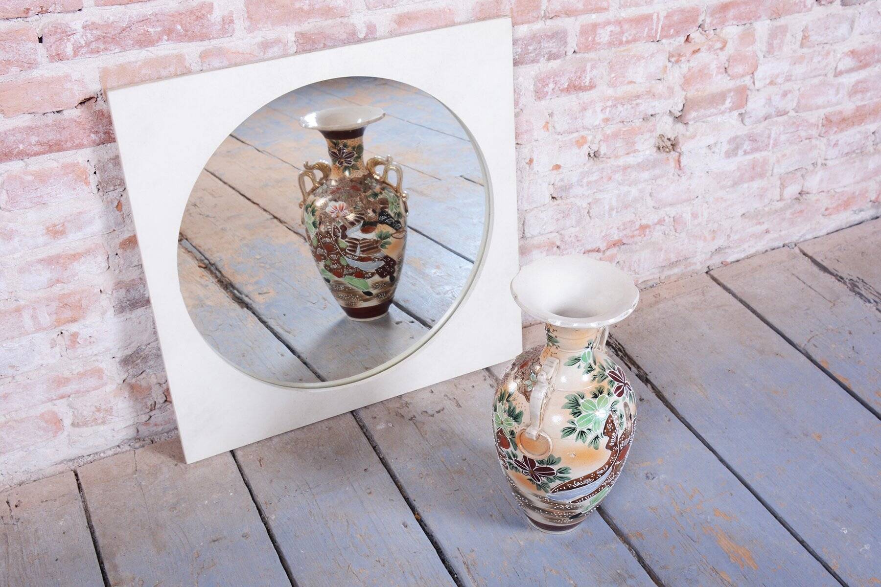 Mid-Century Wall Mirror with Wooden Frame, Czech, 1970s