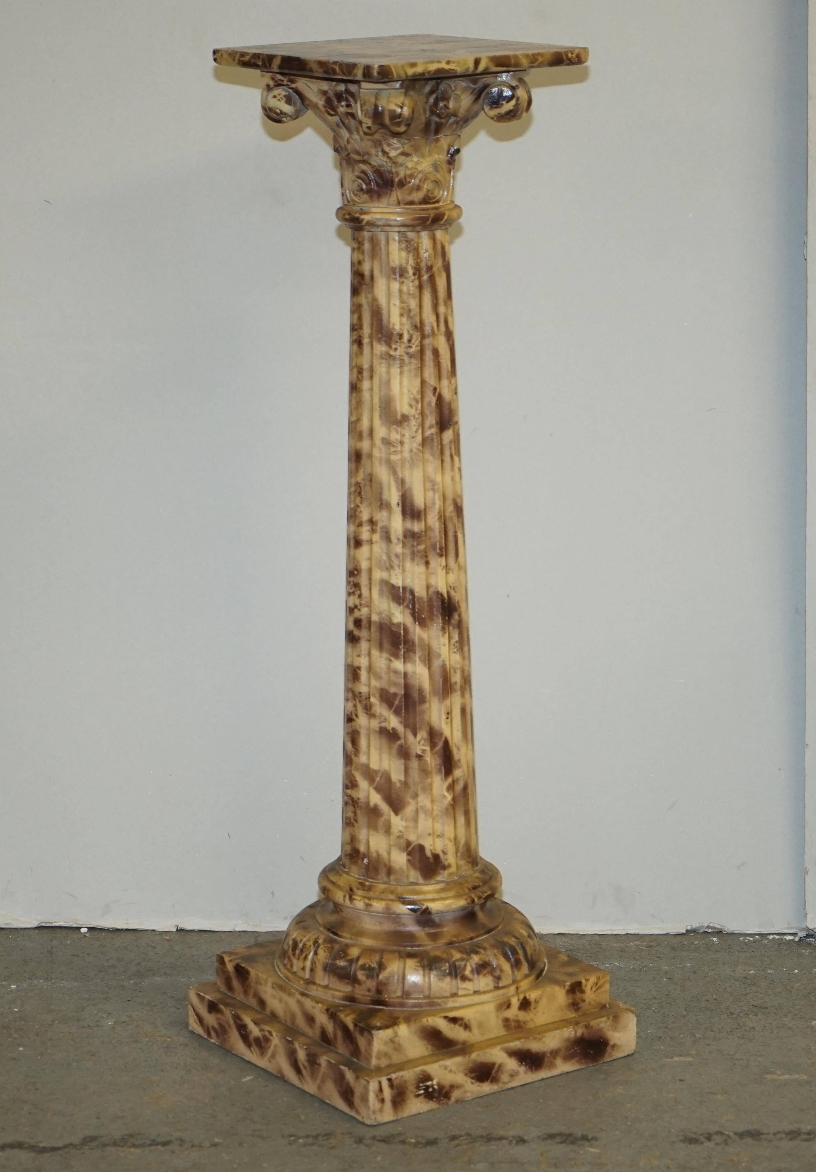 Pair of hand-carved Corinthian pillar bases