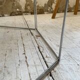 Hexagonal glass and chrome coffee table
