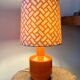 Vintage lamp - orange ceramic - 1970 - handmade shade.