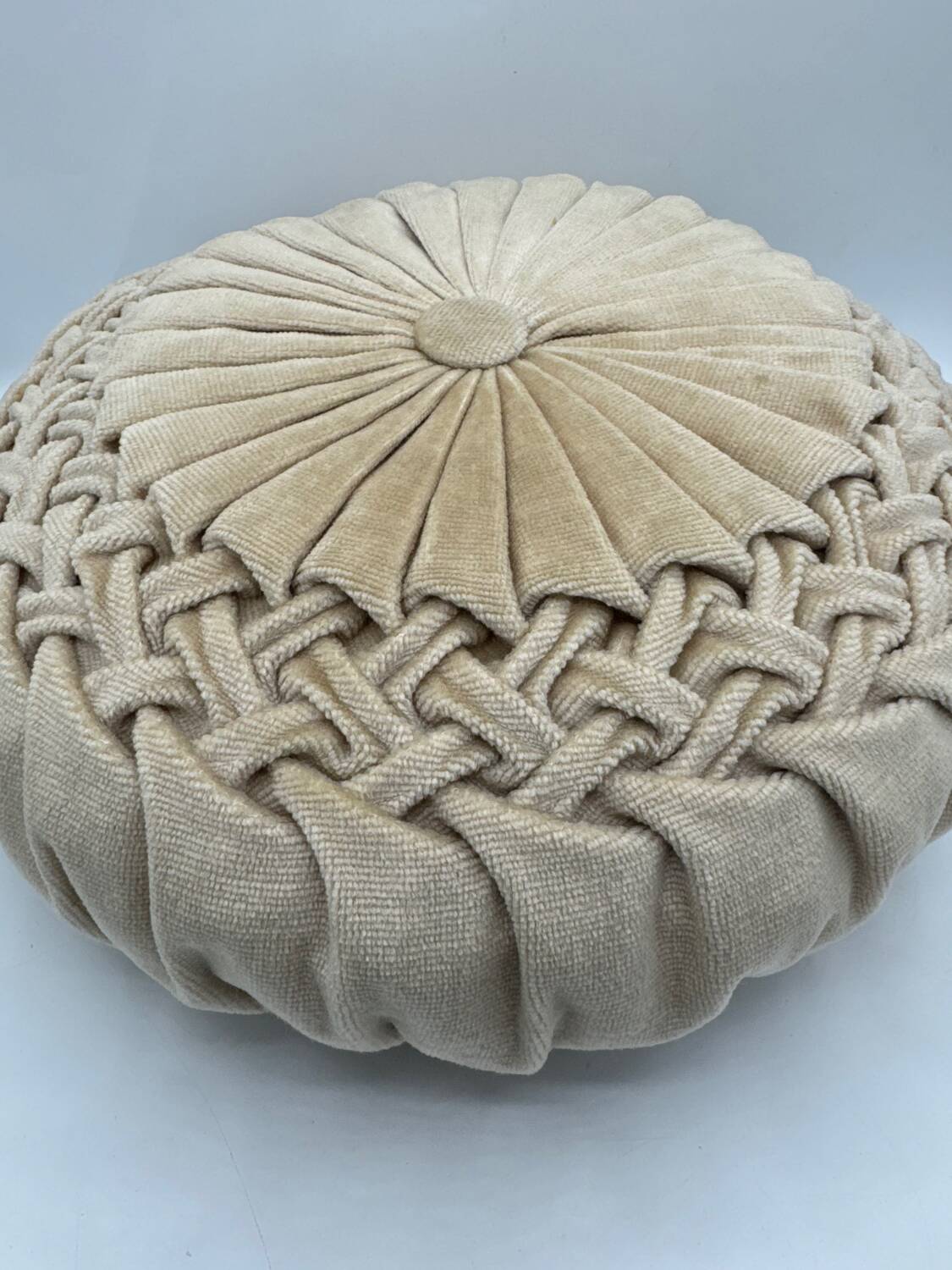 Vintage velvet round cushion