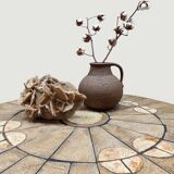 Danish vintage round stone coffee table 'Natures spirit'