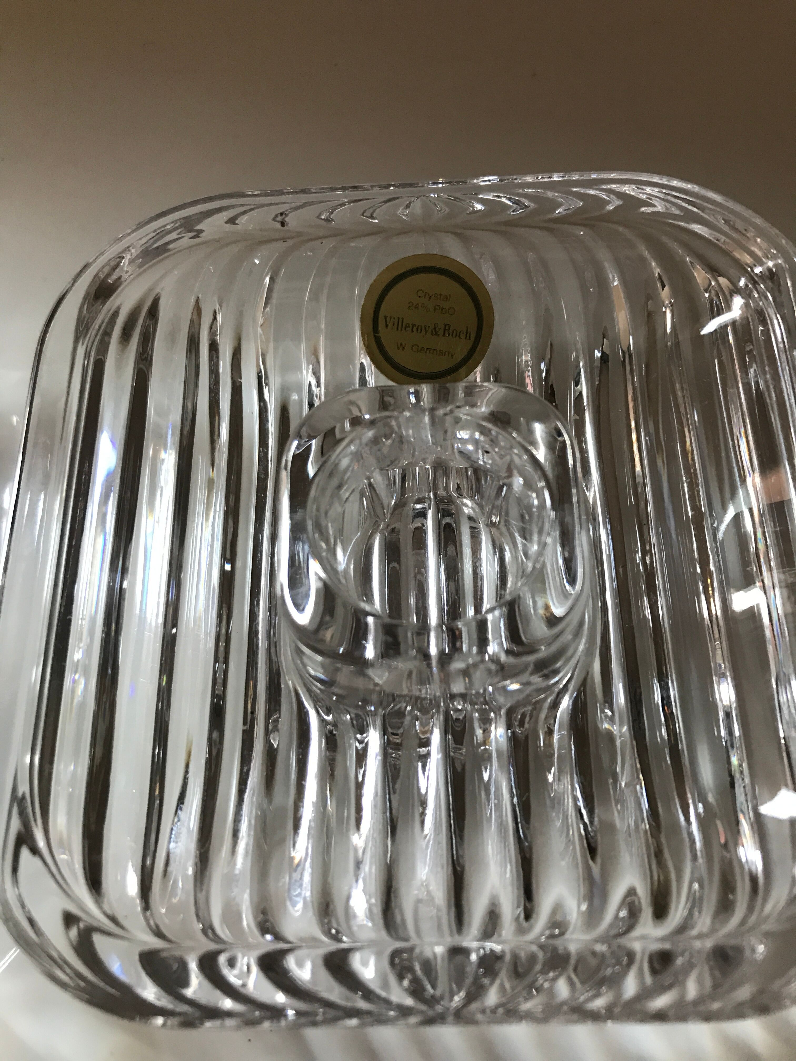 Set of 2 Villeroy and Boch crystal candle holders