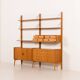 Fredrik A. Kayser teak free standing wall unit for Gustav Bahus, Norway 196