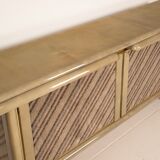 Sideboard in parchment and Missoni fabric by Angelo Mazzola for Salpol, 1980