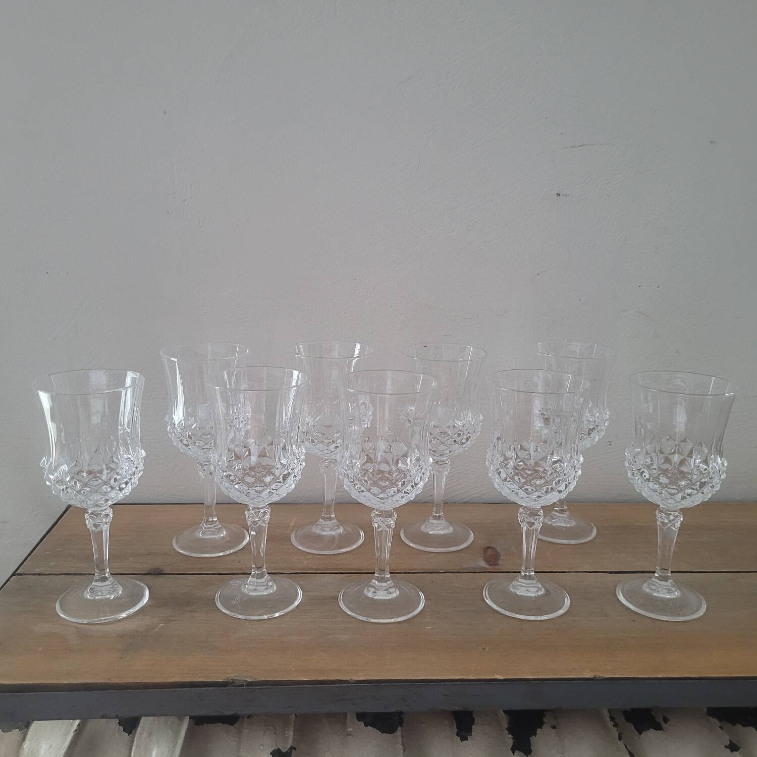 Set of 9 vintage liqueur glasses – baroque chic style – 1970s