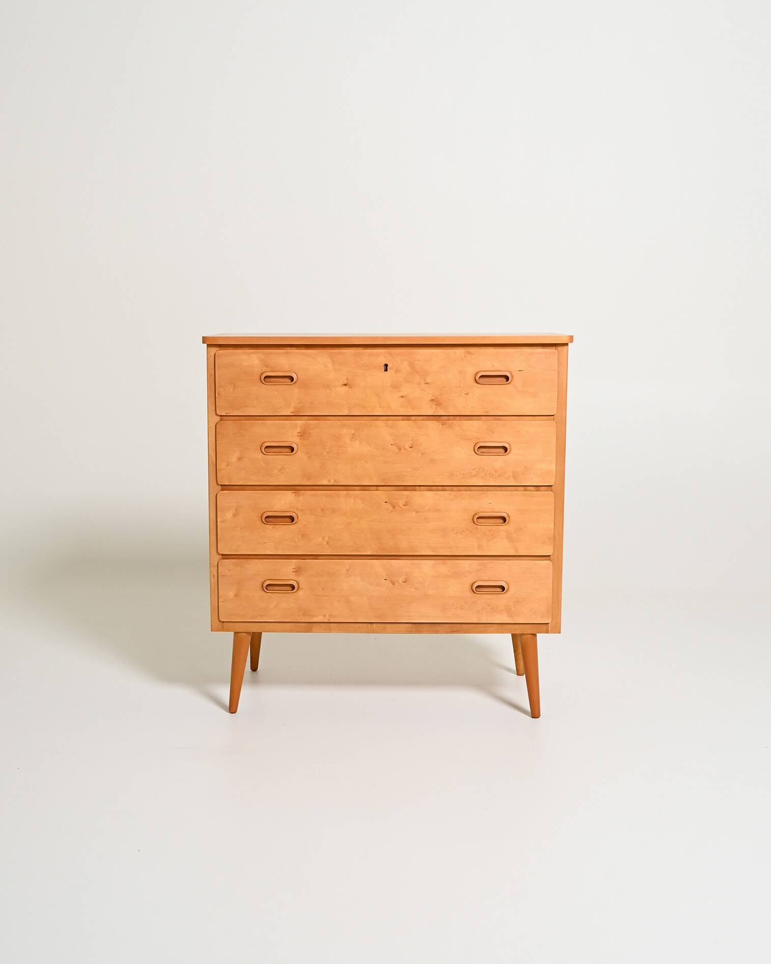 Scandinavian birch chest of drawers, 1950s–1960s
