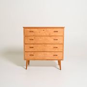 Commode en bouleau scandinave, années 1950-1960