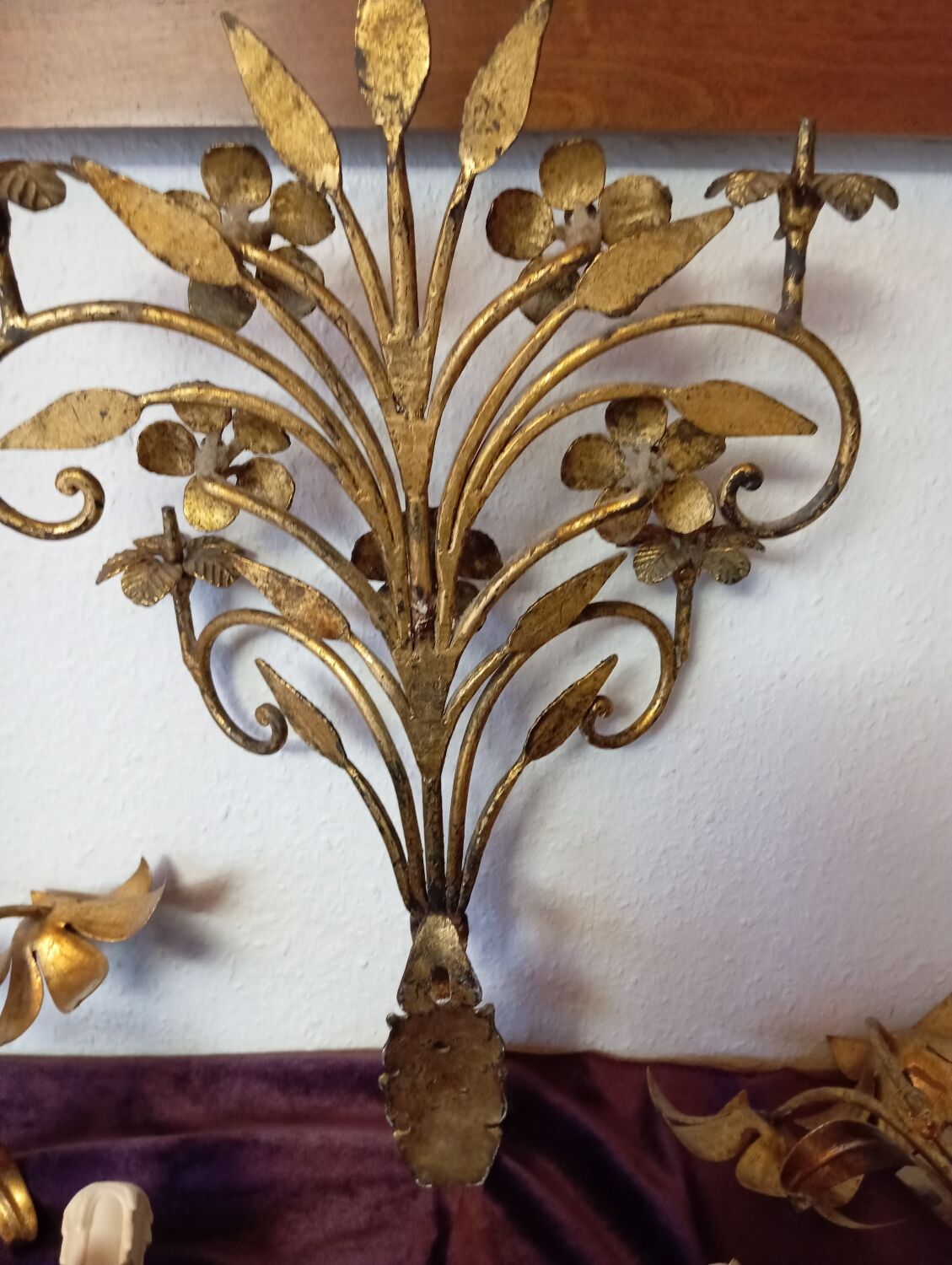 Gold Flower Metal Wall Sconces