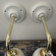 Pair of vintage white opaline sconces restored