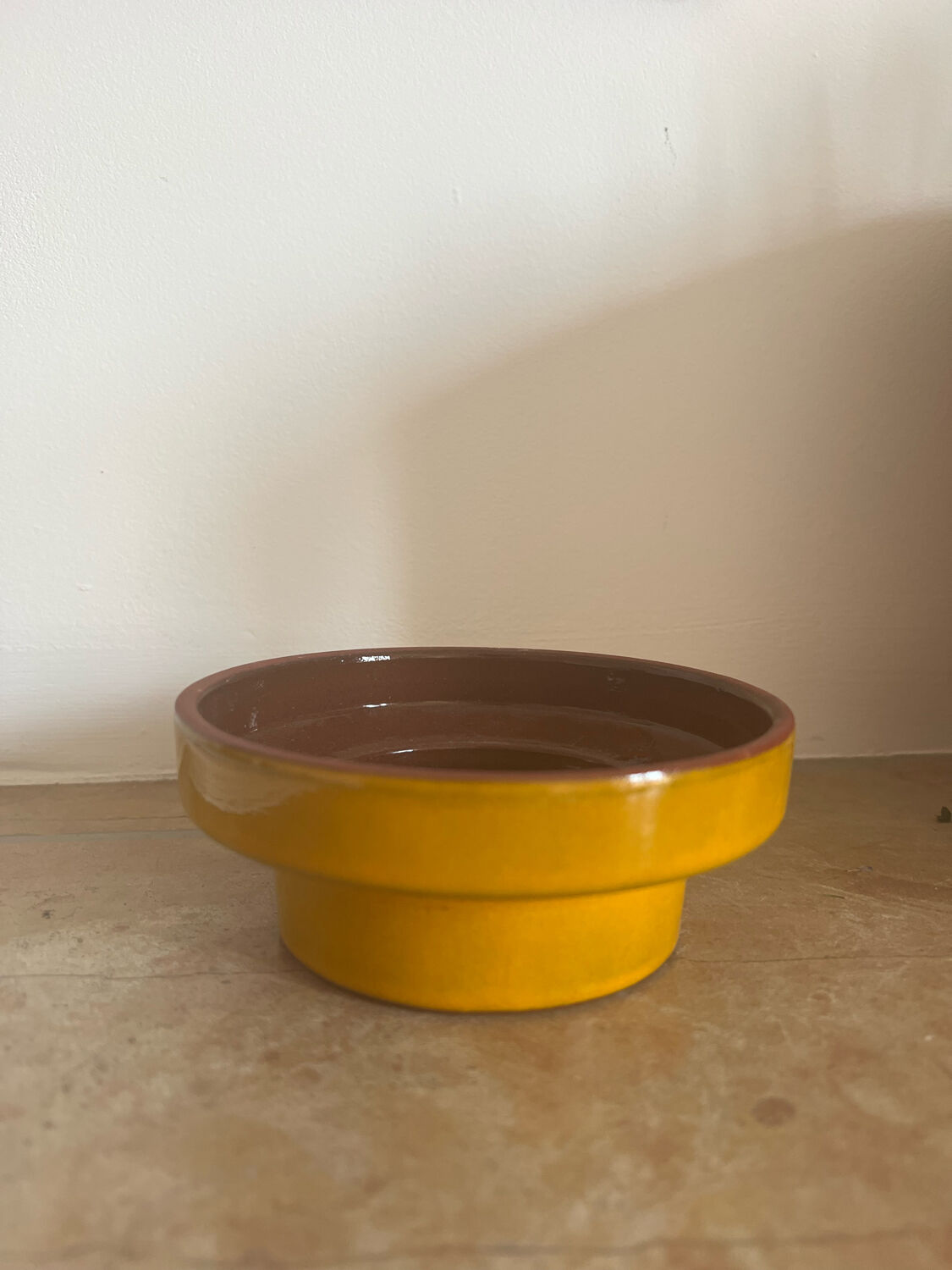 Vintage yellow seventies ceramic bowl
