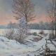 Rateau "Snowy landscape" framed HST painting