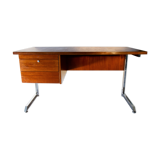 Ordo desk, teak, 1970, chrome cantilever footing