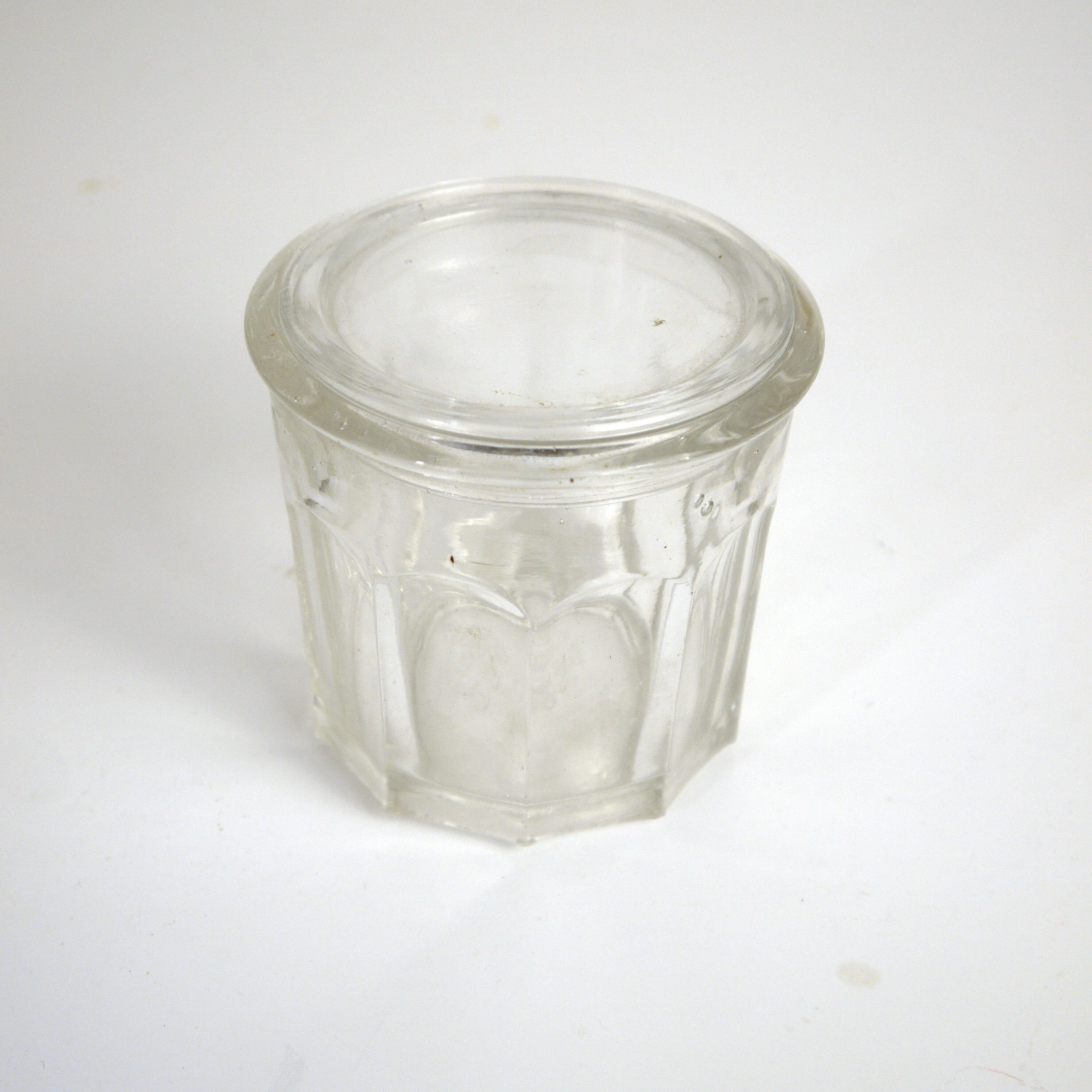 Lot of 3 thick glass jars