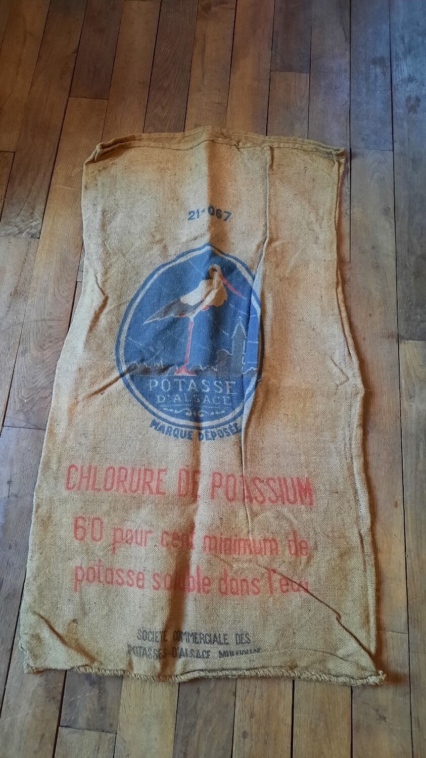 Set of 5 bags in burlap potash from Alsace