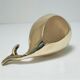 Zoomorphic ashtray massive brass whale 70s