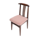 Mid-Century Beech Chair in Pale Pink Boucle, Walnut Wood, by M. Zielinski, Europe, 1960s