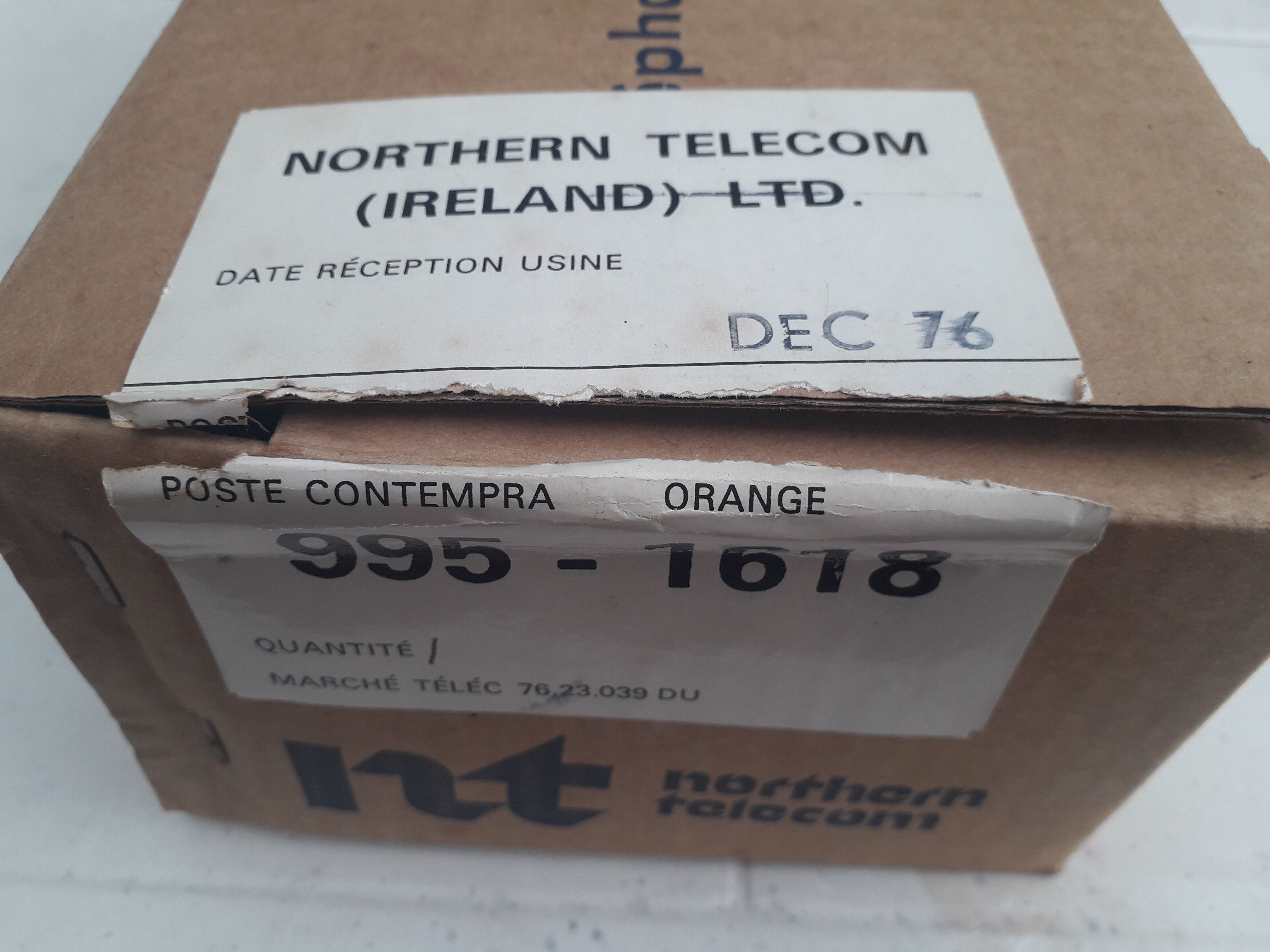 Old vintage orange phone contempra new
