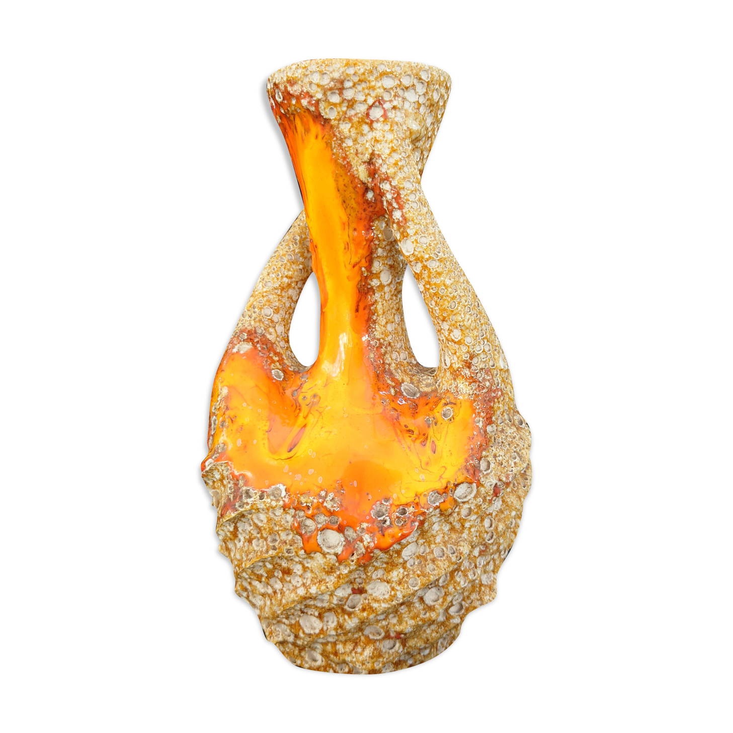 Vase orange Vallauris