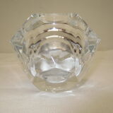 Duo of octagonal candle holders in transparent crystal