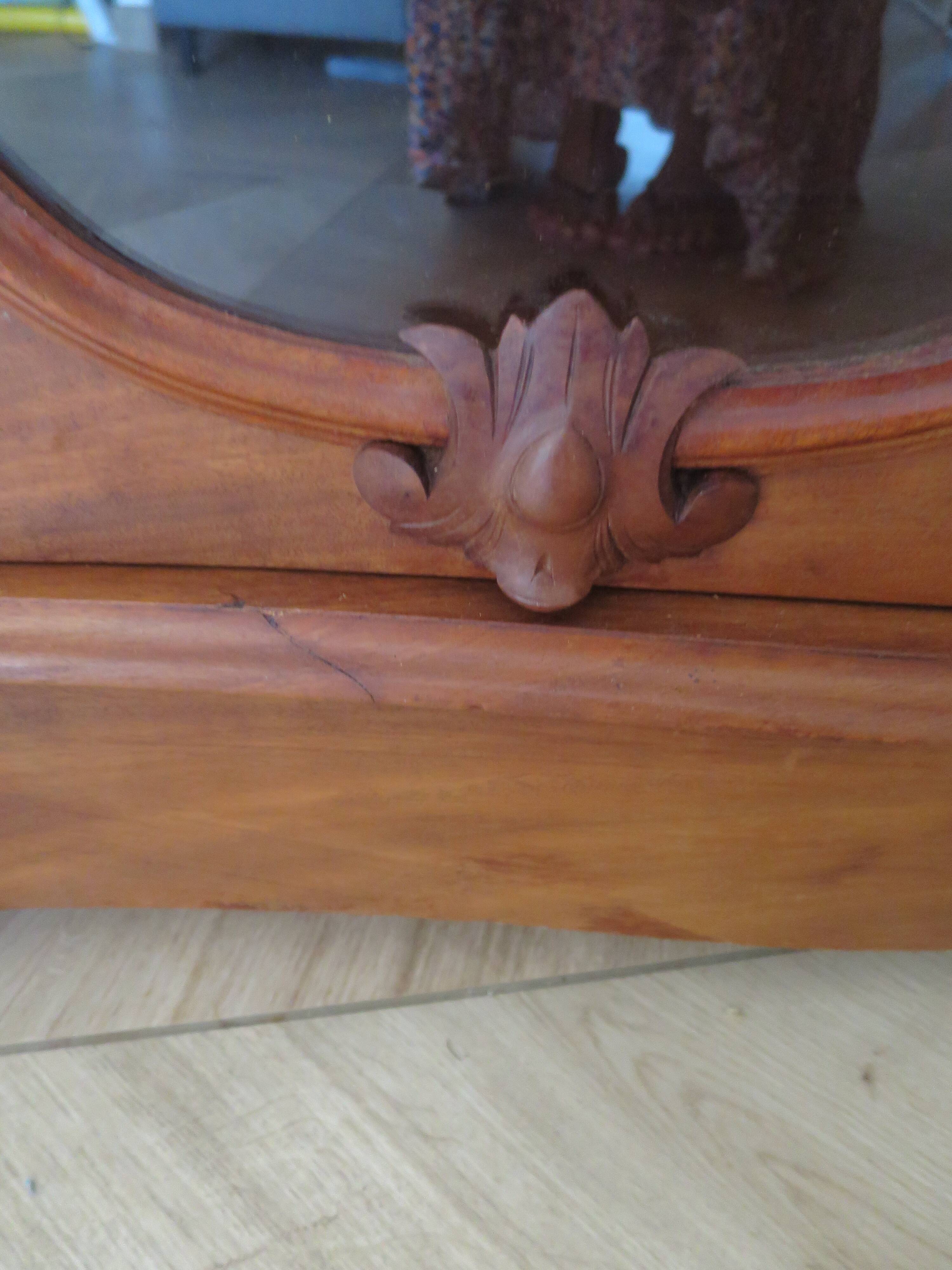 Curved showcase library carved wood 2 doors mahogany English style