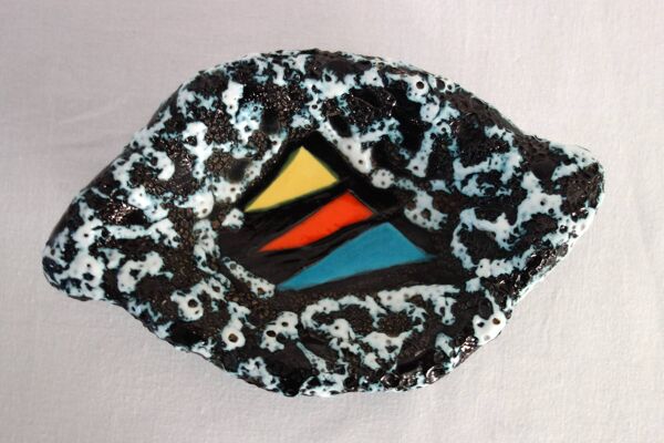 Coupe navette en céramique écume, Vallauris 1950