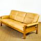 Complete camel leather lounge set from the 1960s.