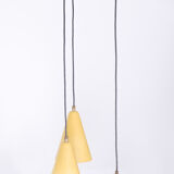 Aluminum yellow chandelier 1960s